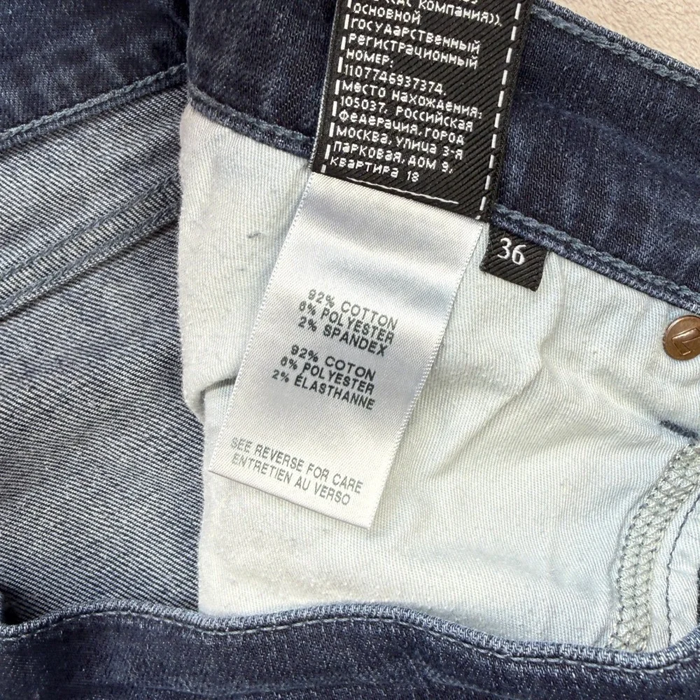 7 For All Mankind The Straight Jeans Mens 36x28 Dark Blue Luxe Performance Denim